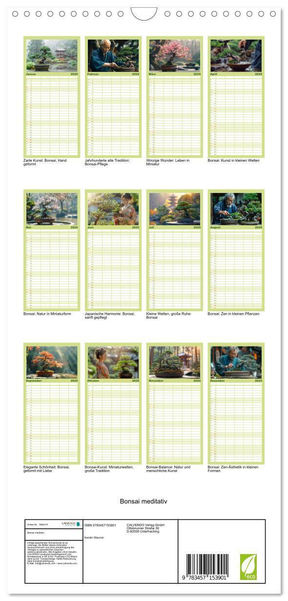 Bild: 9783457153901 | Familienplaner 2025 - Bonsai meditativ mit 5 Spalten (Wandkalender,...