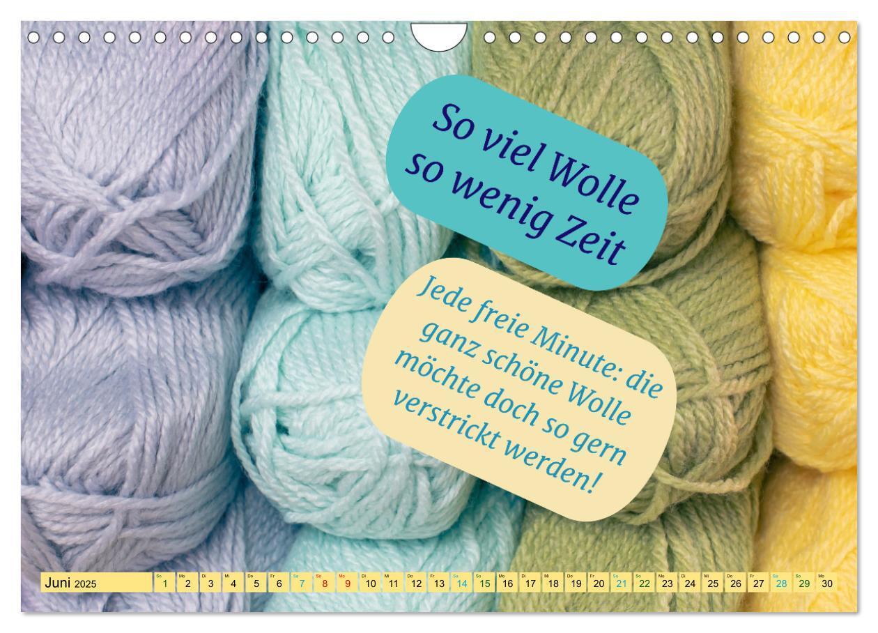 Bild: 9783383933479 | WOLLE Stricken ist eine Passion (Wandkalender 2025 DIN A4 quer),...