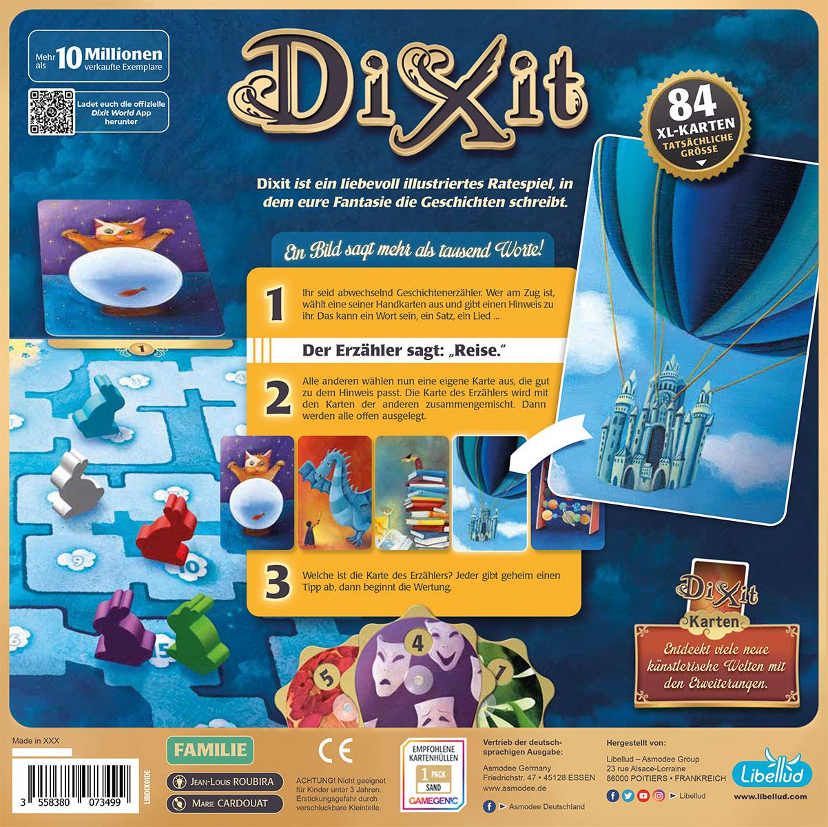 Bild: 3558380073499 | Dixit | Familienspiel für 3-8 Spieler. Spieldauer ca. 30 Minuten