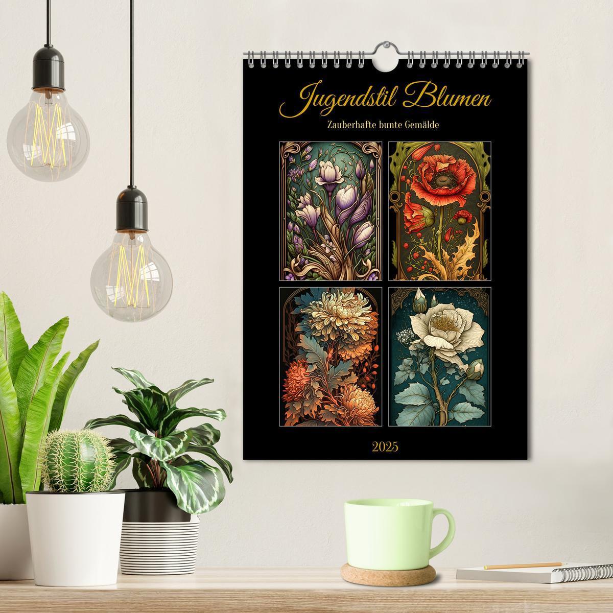 Bild: 9783435869435 | Jugendstil Blumen (Wandkalender 2025 DIN A4 hoch), CALVENDO...