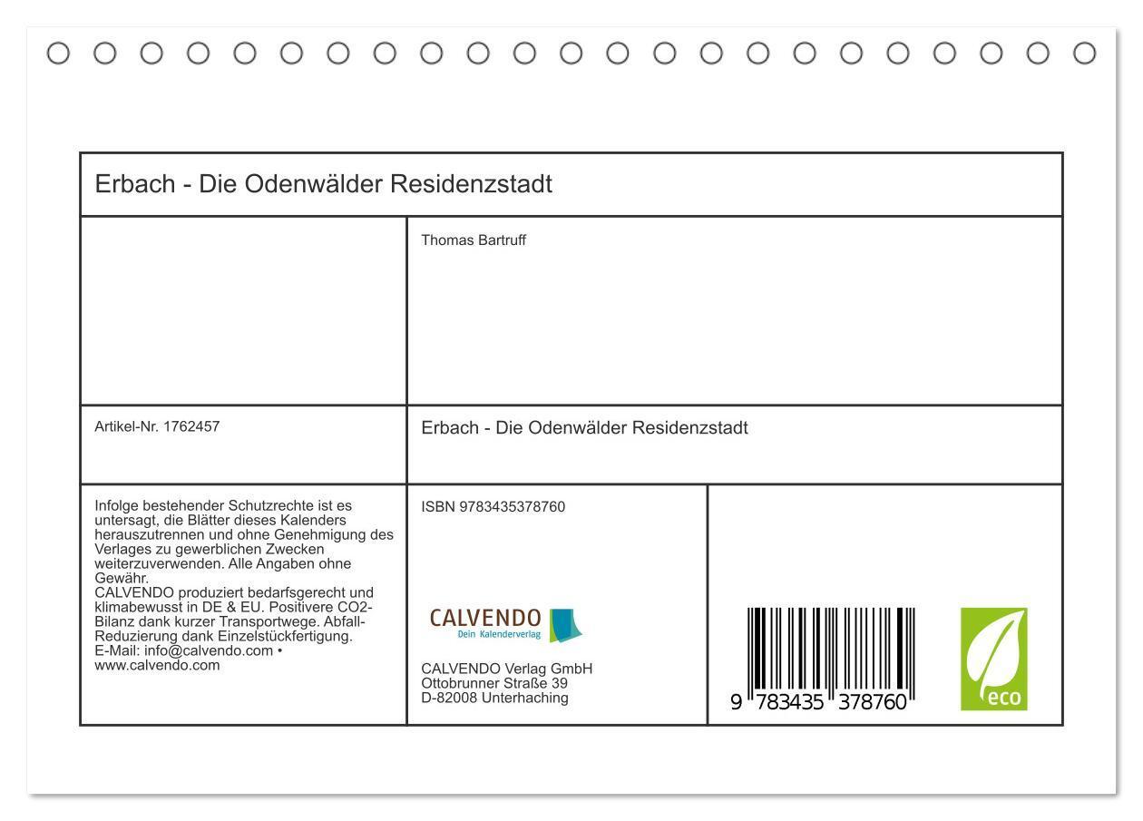 Bild: 9783435378760 | Erbach - Die Odenwälder Residenzstadt (Tischkalender 2025 DIN A5...