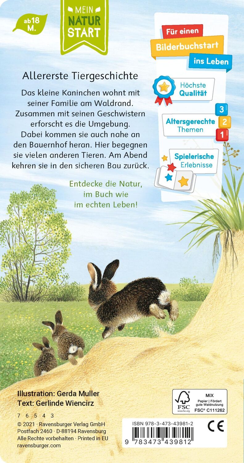 Rückseite: 9783473439812 | Ich bin das kleine Kaninchen | Gerlinde Wiencirz | Buch | Naturstart