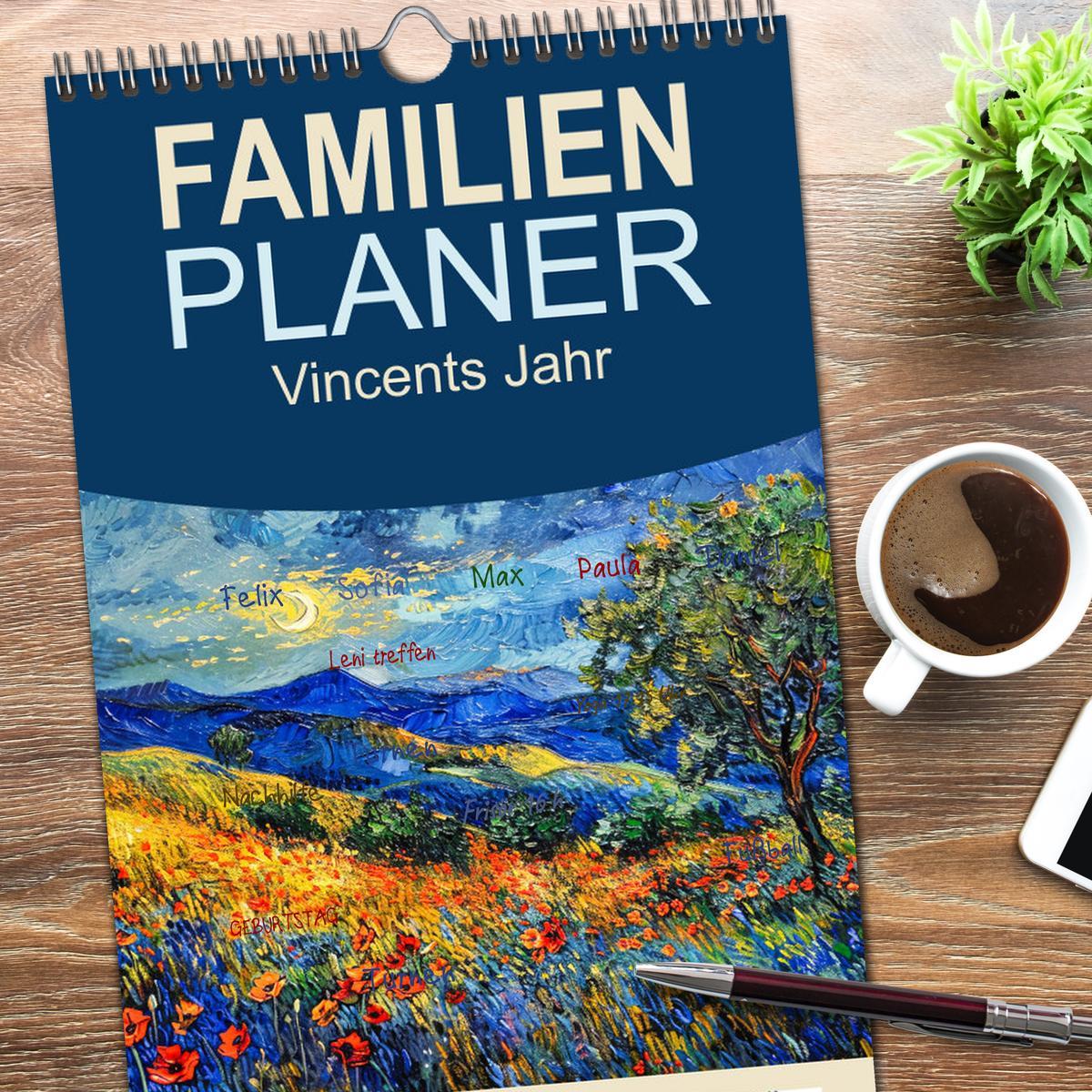 Bild: 9783457191576 | Familienplaner 2025 - Vincents Jahr mit 5 Spalten (Wandkalender, 21...