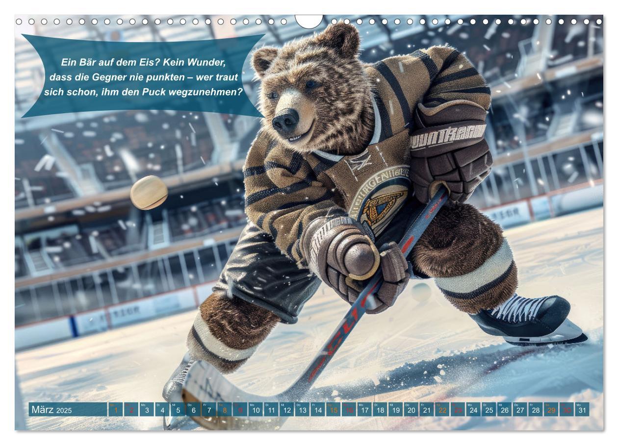 Bild: 9783457160688 | Der tierisch lustige Eishockey Kalender (Wandkalender 2025 DIN A3...