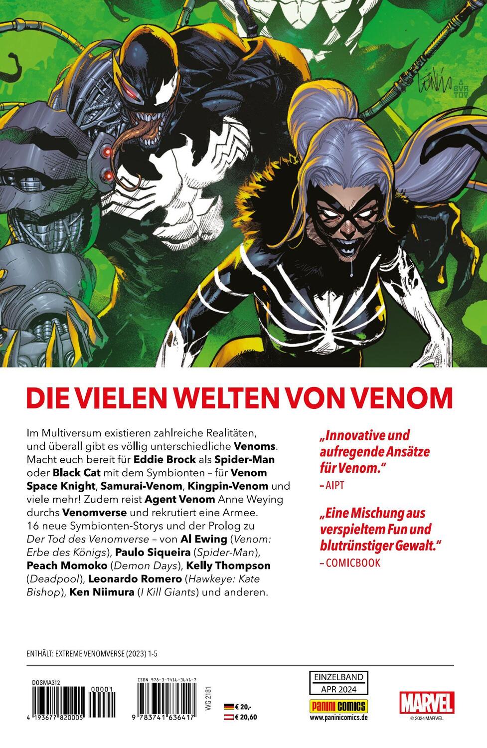 Rückseite: 9783741636417 | Extreme Venomverse: Symbiose im Multiversum | Al Ewing (u. a.) | Buch