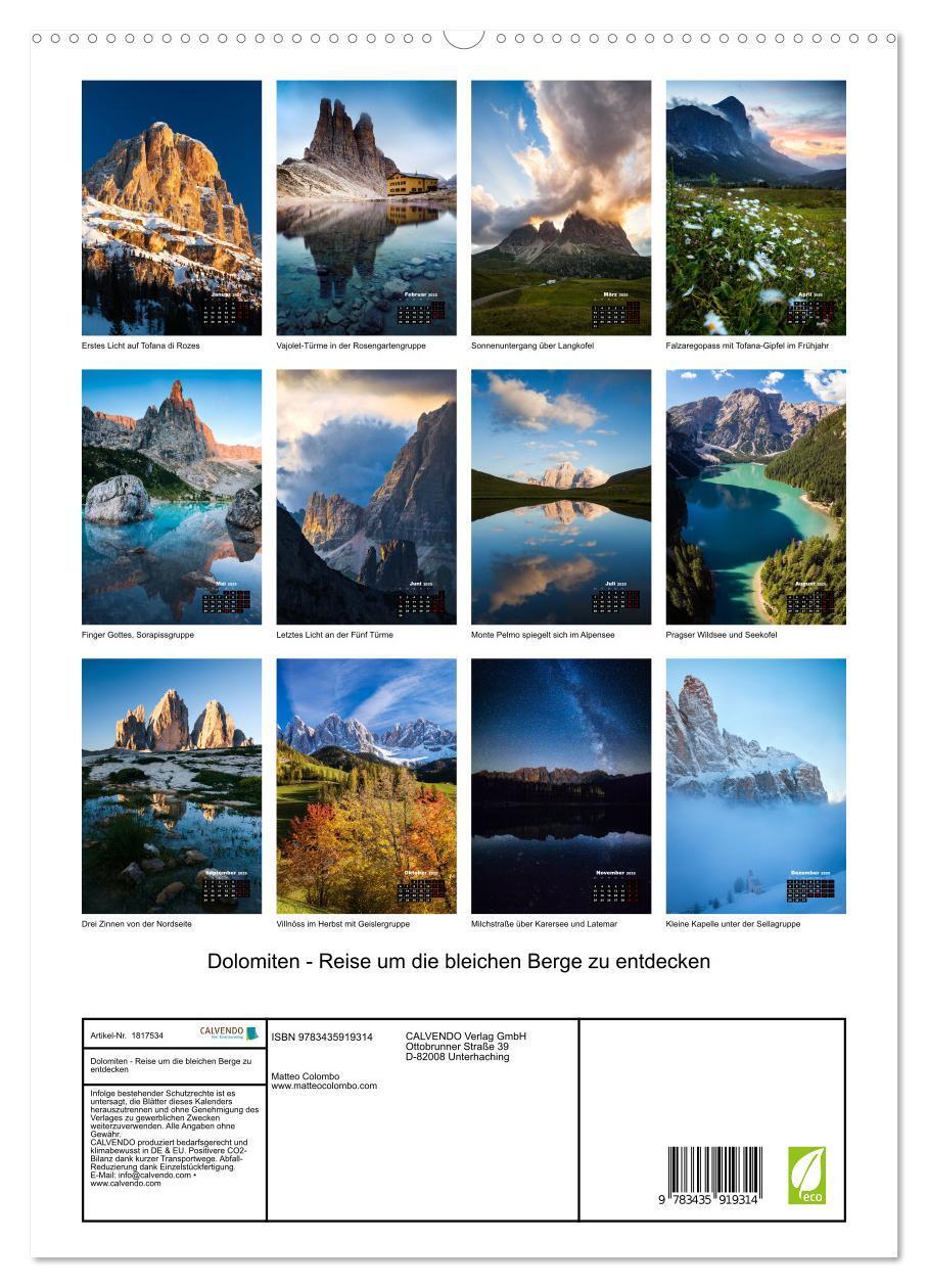 Bild: 9783435919314 | Dolomiten - Reise um die bleichen Berge zu entdecken (Wandkalender...