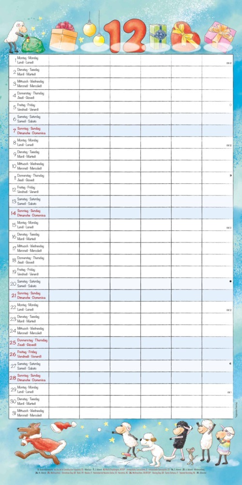 Bild: 4251732343118 | Alpha Edition - Familienplaner Cartoon 2025 Broschürenkalender,...