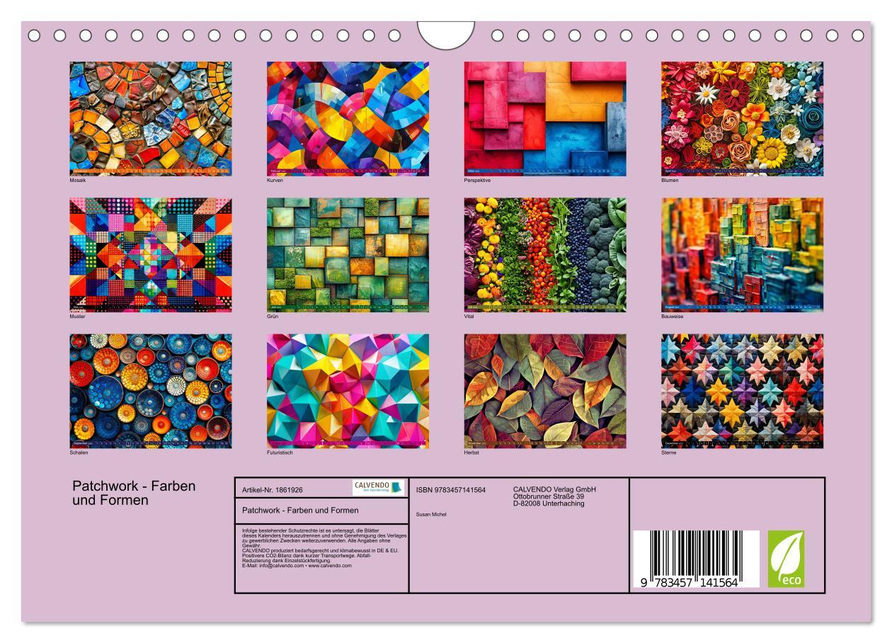 Bild: 9783457141564 | Patchwork - Farben und Formen (Wandkalender 2025 DIN A4 quer),...