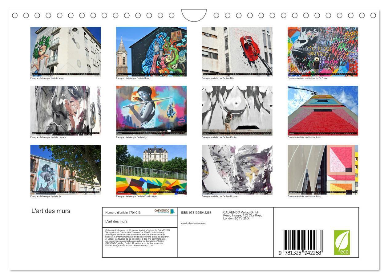 Bild: 9781325942268 | L'art des murs (Calendrier mural 2025 DIN A4 vertical), CALVENDO...