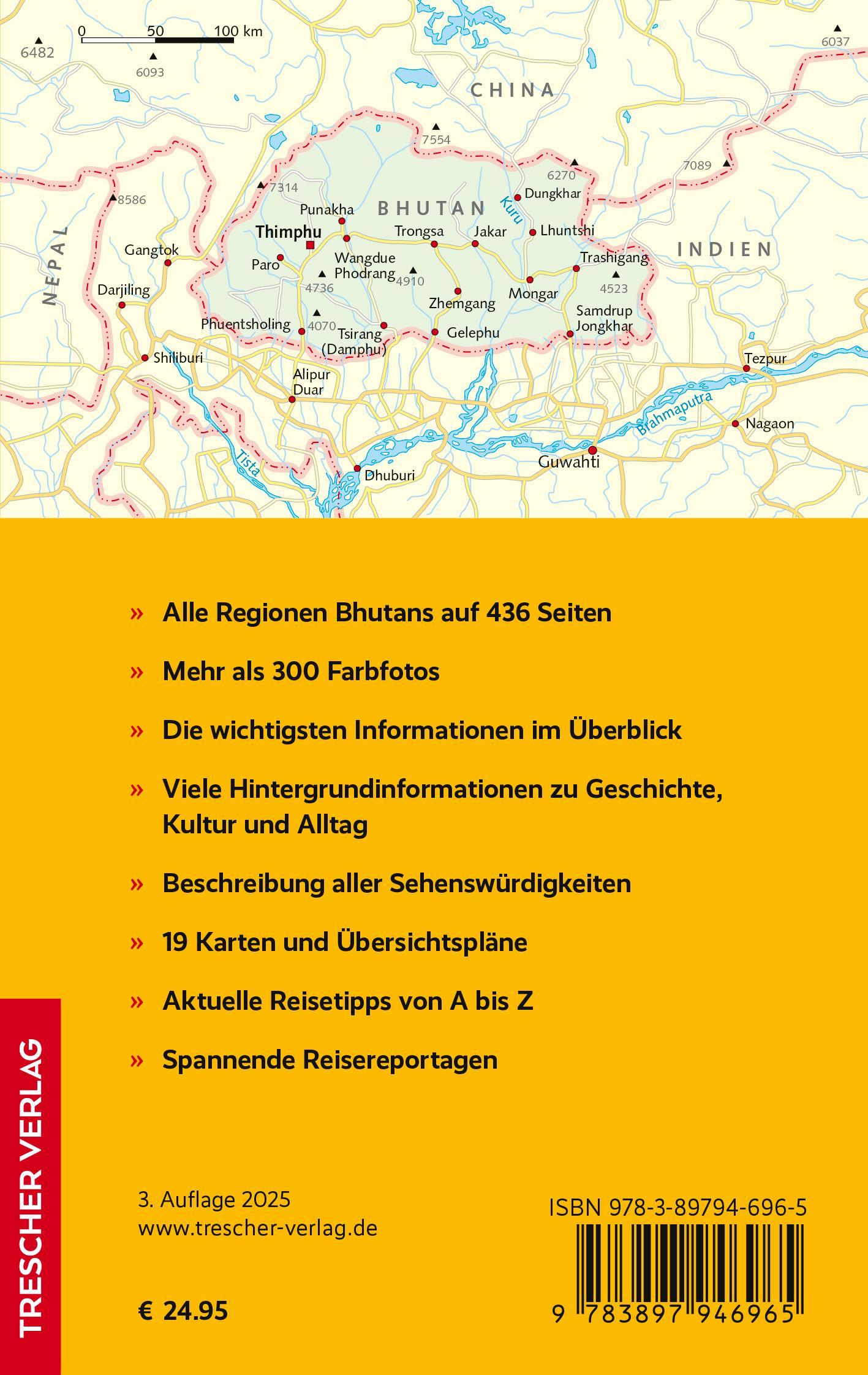 Rückseite: 9783897946965 | TRESCHER Reiseführer Bhutan | Andreas von Heßberg | Taschenbuch | 2025