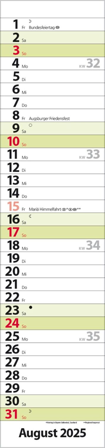 Bild: 9783731879626 | Streifenplaner Compact Grün 2025 | Verlag Korsch | Kalender | 13 S.