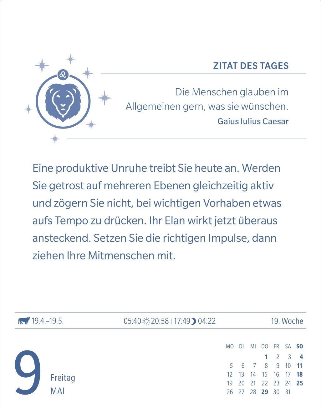 Bild: 9783840033711 | Löwe Sternzeichenkalender 2025 - Tagesabreißkalender - Ihr Horoskop...