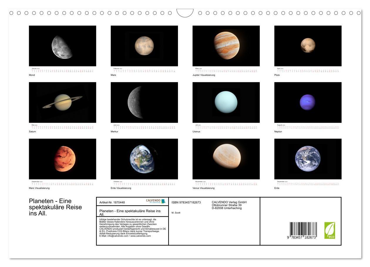 Bild: 9783457182673 | Planeten - Eine spektakuläre Reise ins All. (Wandkalender 2025 DIN...