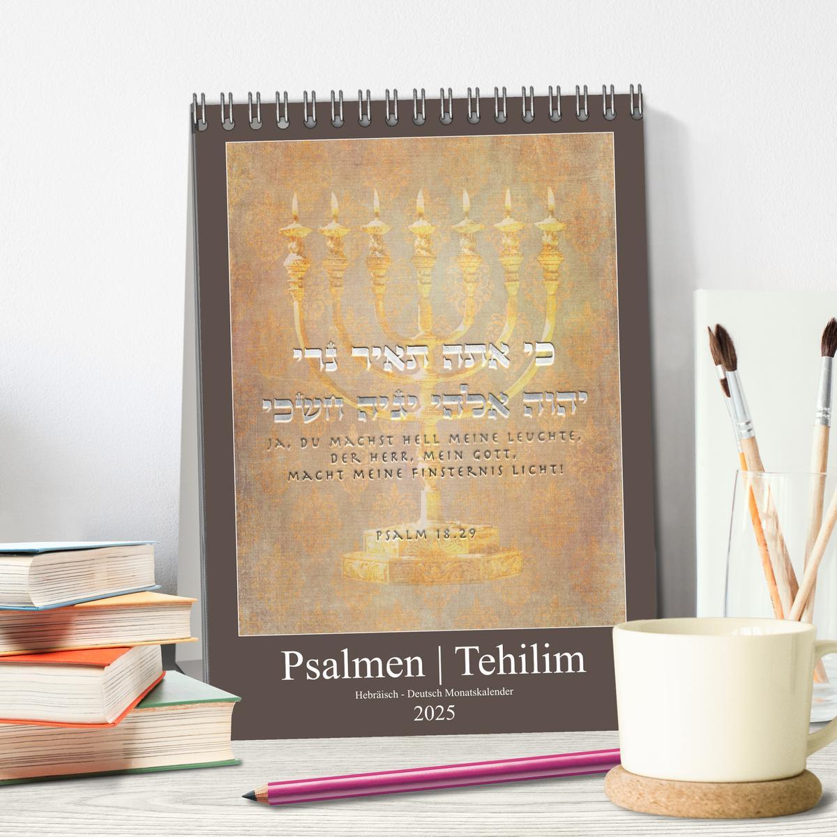 Bild: 9783435978472 | Psalmen Tehilim Hebräisch - Deutsch (Tischkalender 2025 DIN A5...