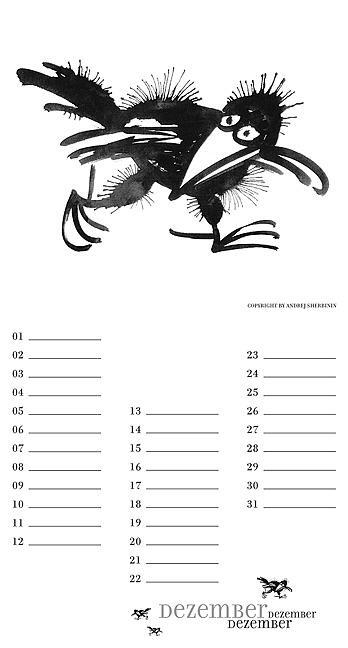 Bild: 9783861920984 | Raben | Immerwährender Geburtstagskalender | Andrej Sherbinin | XIII