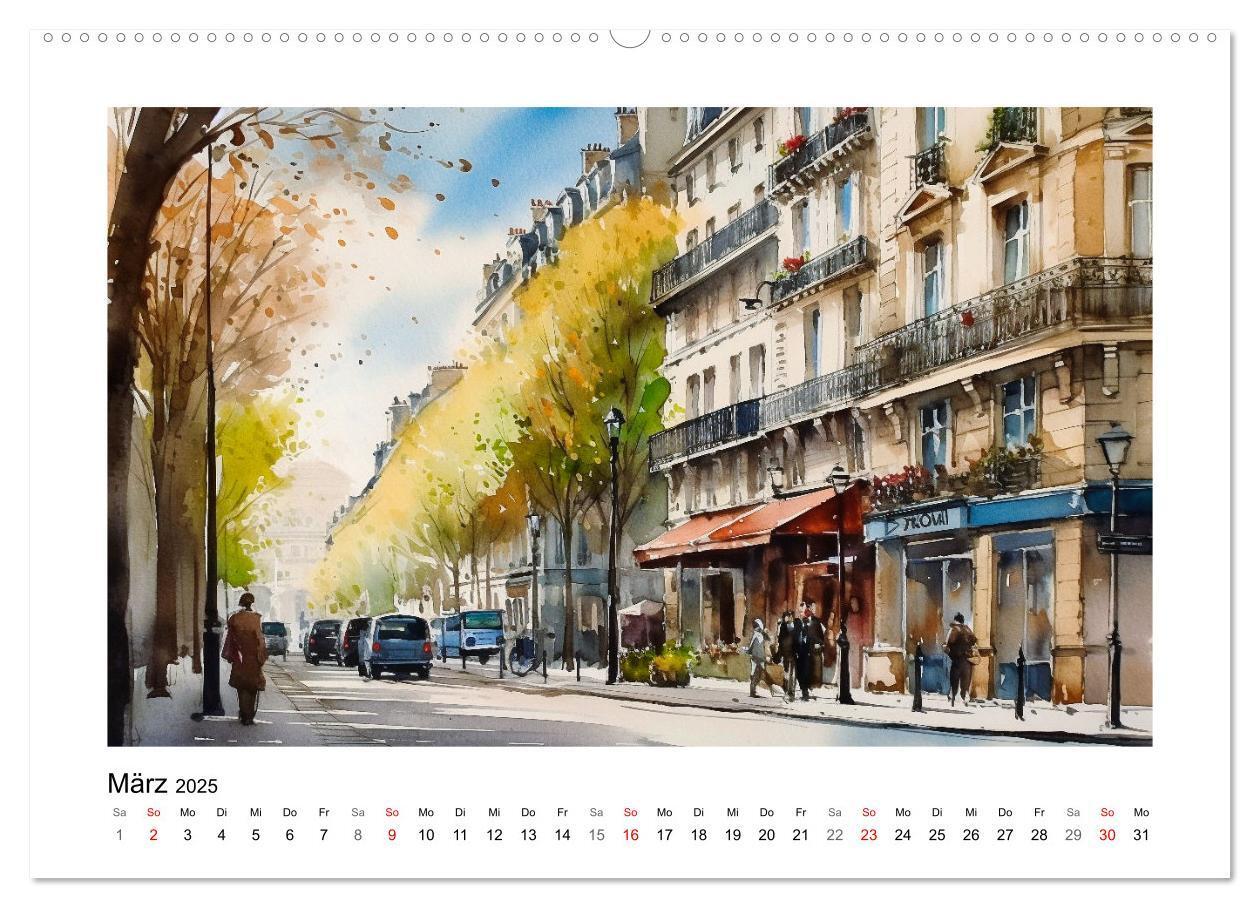 Bild: 9783383825835 | Romantisches Paris (Wandkalender 2025 DIN A2 quer), CALVENDO...