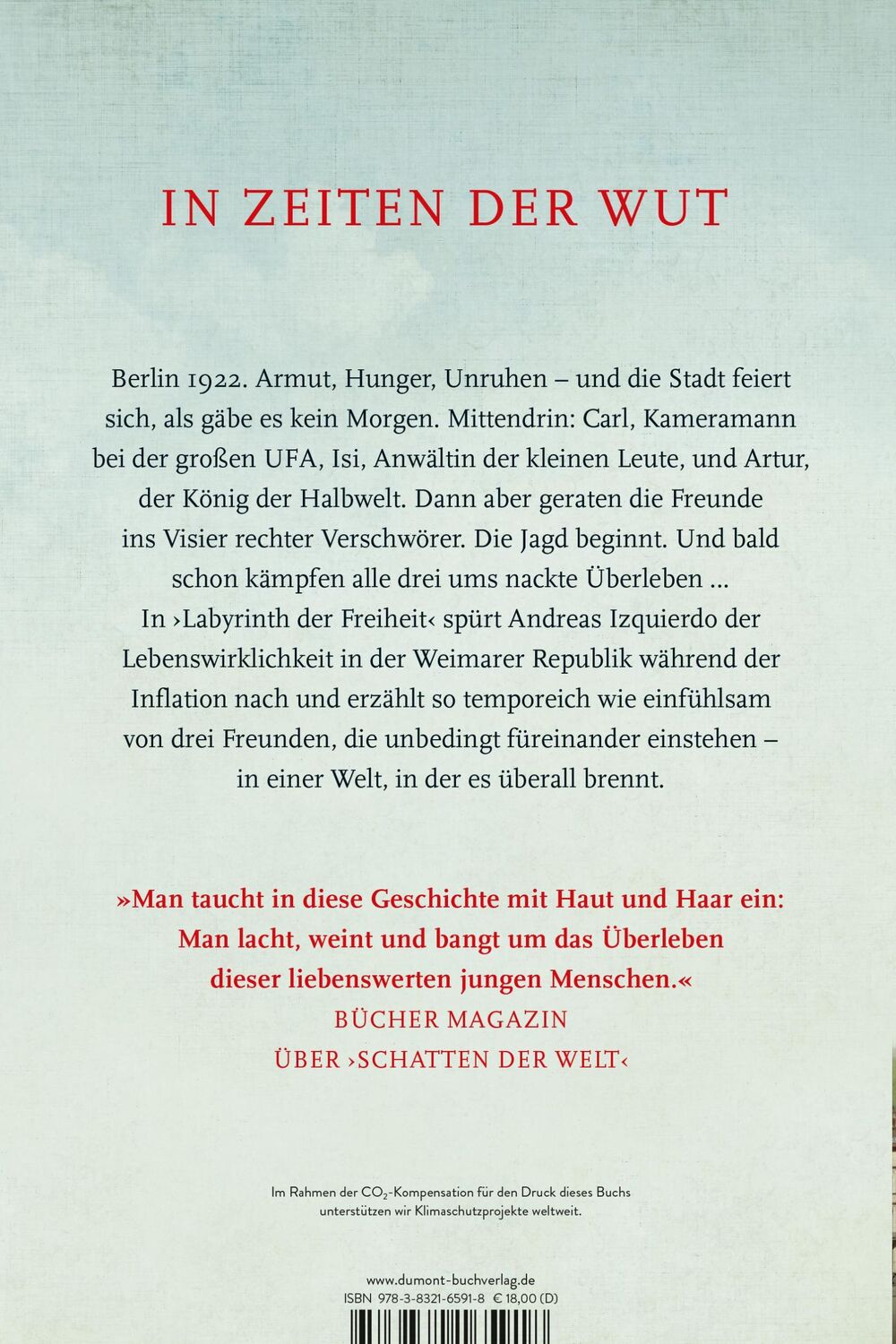 Rückseite: 9783832165918 | Labyrinth der Freiheit | Roman | Andreas Izquierdo | Taschenbuch