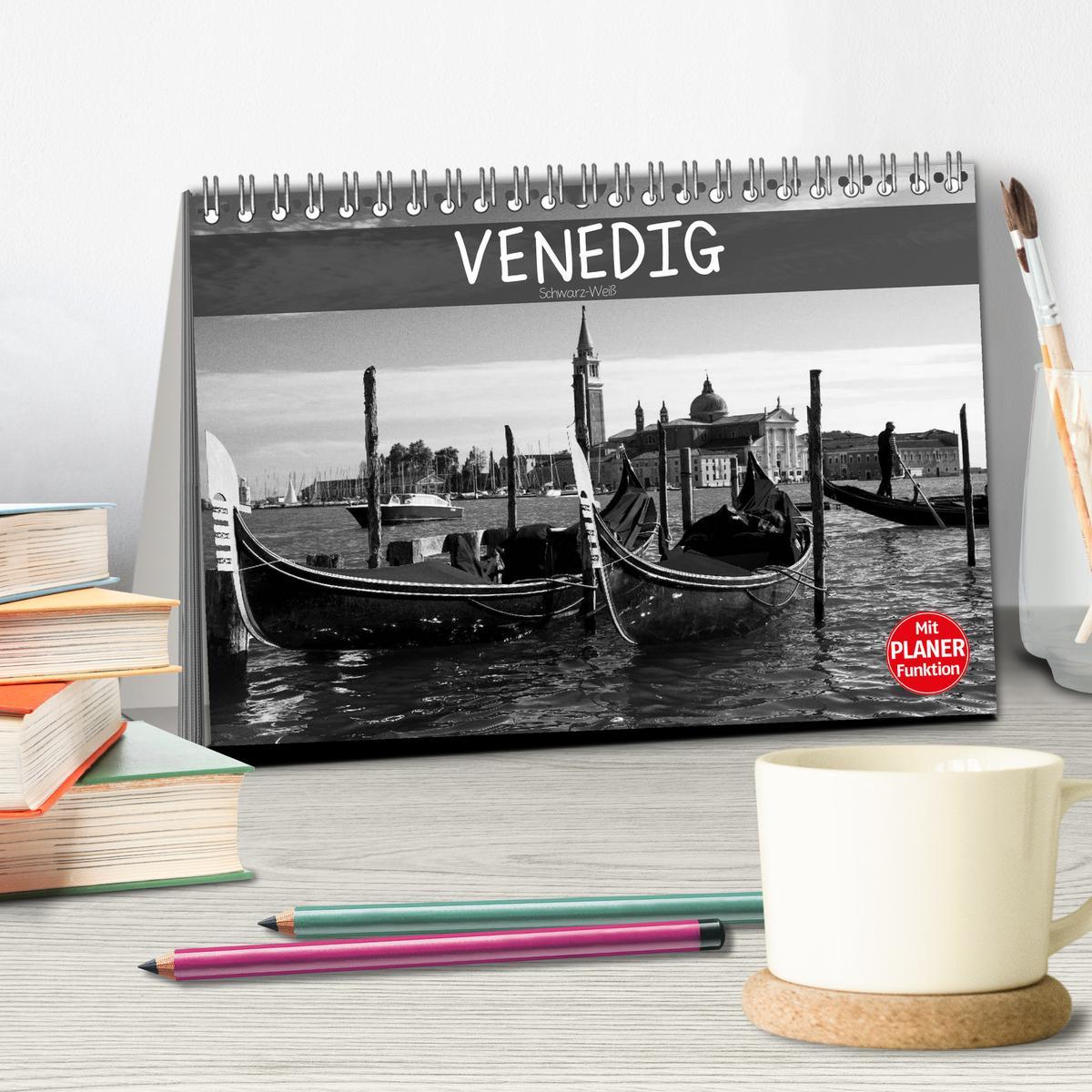 Bild: 9783435531622 | Venedig schwarz-weiß (Tischkalender 2025 DIN A5 quer), CALVENDO...