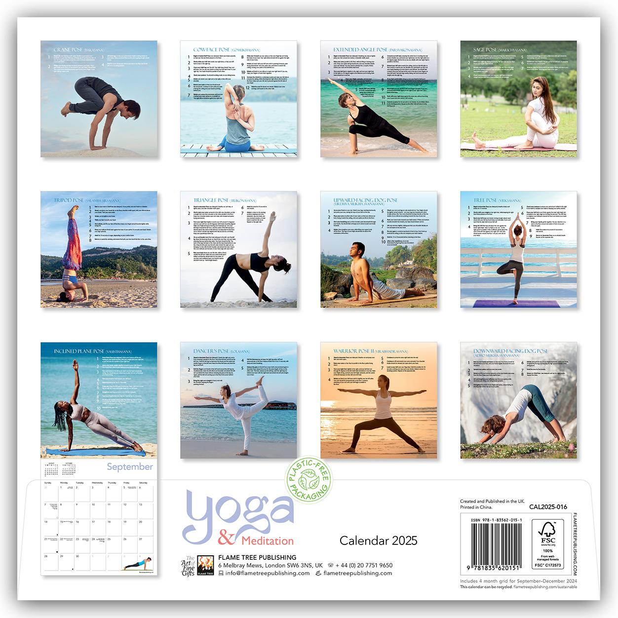 Rückseite: 9781835620151 | Yoga &amp; Meditation Wall Calendar 2025 (Art Calendar) | Publishing