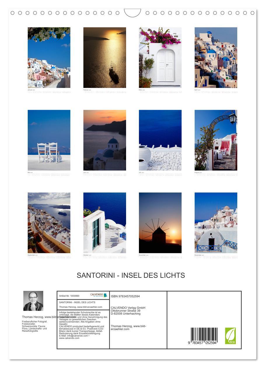 Bild: 9783457052594 | SANTORINI - INSEL DES LICHTS (Wandkalender 2025 DIN A3 hoch),...