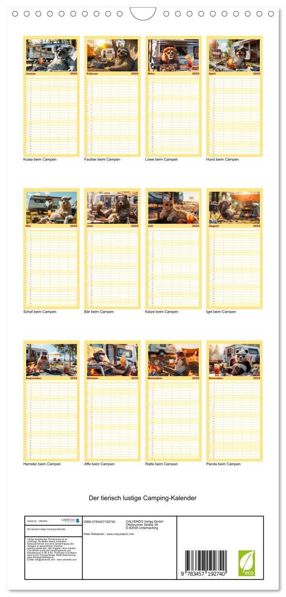 Bild: 9783457192740 | Familienplaner 2025 - Der tierisch lustige Camping-Kalender mit 5...