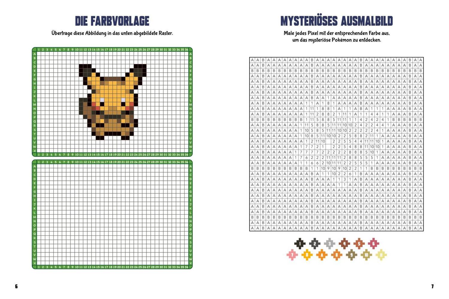 Bild: 9783845126296 | Pokémon Activity-Buch: Mein Pixel-Malbuch | Mit farbigen Vorlagen