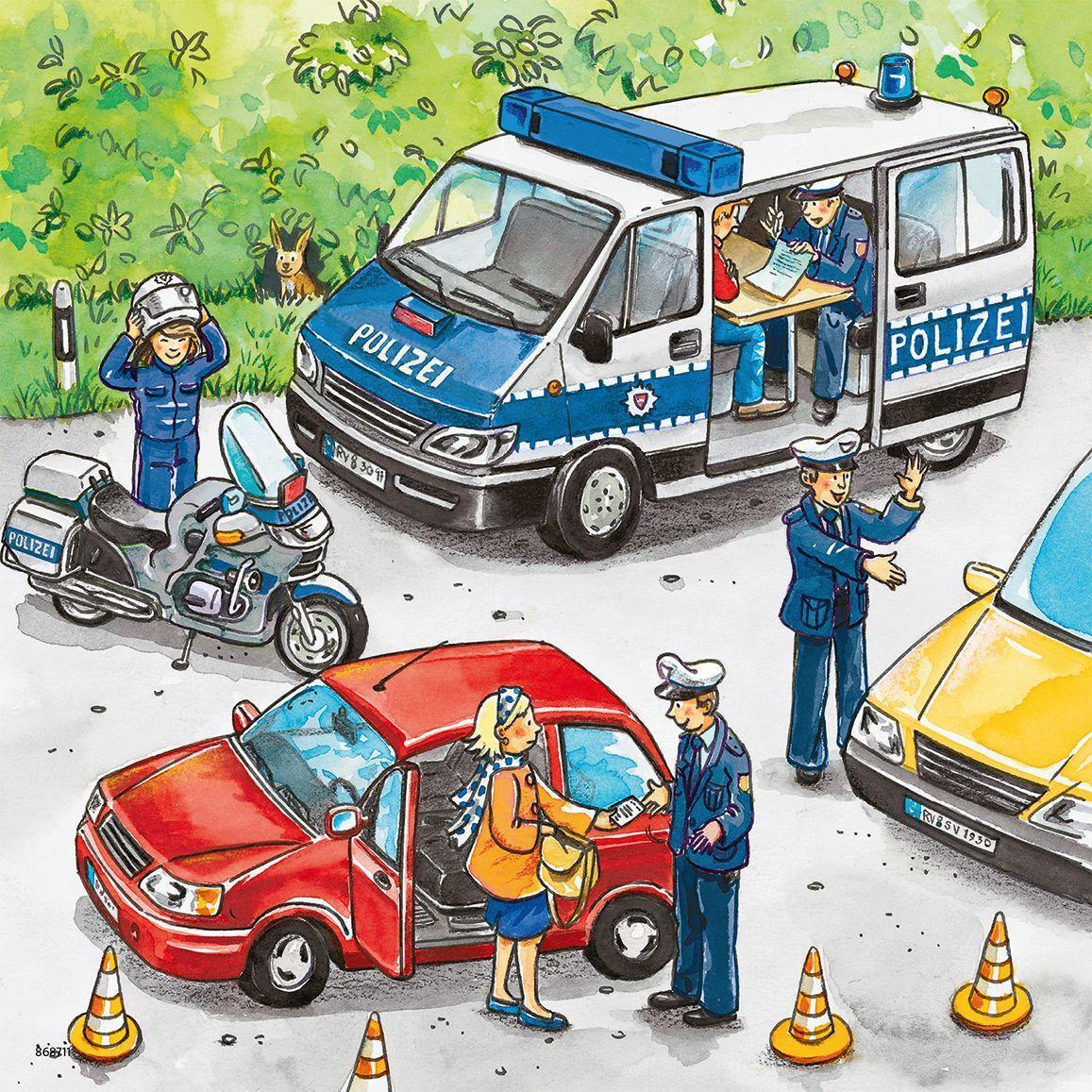 Bild: 4005556092215 | Ravensburger Puzzle. Polizeieinsatz | 3 Motive à 49 Teile | Spiel