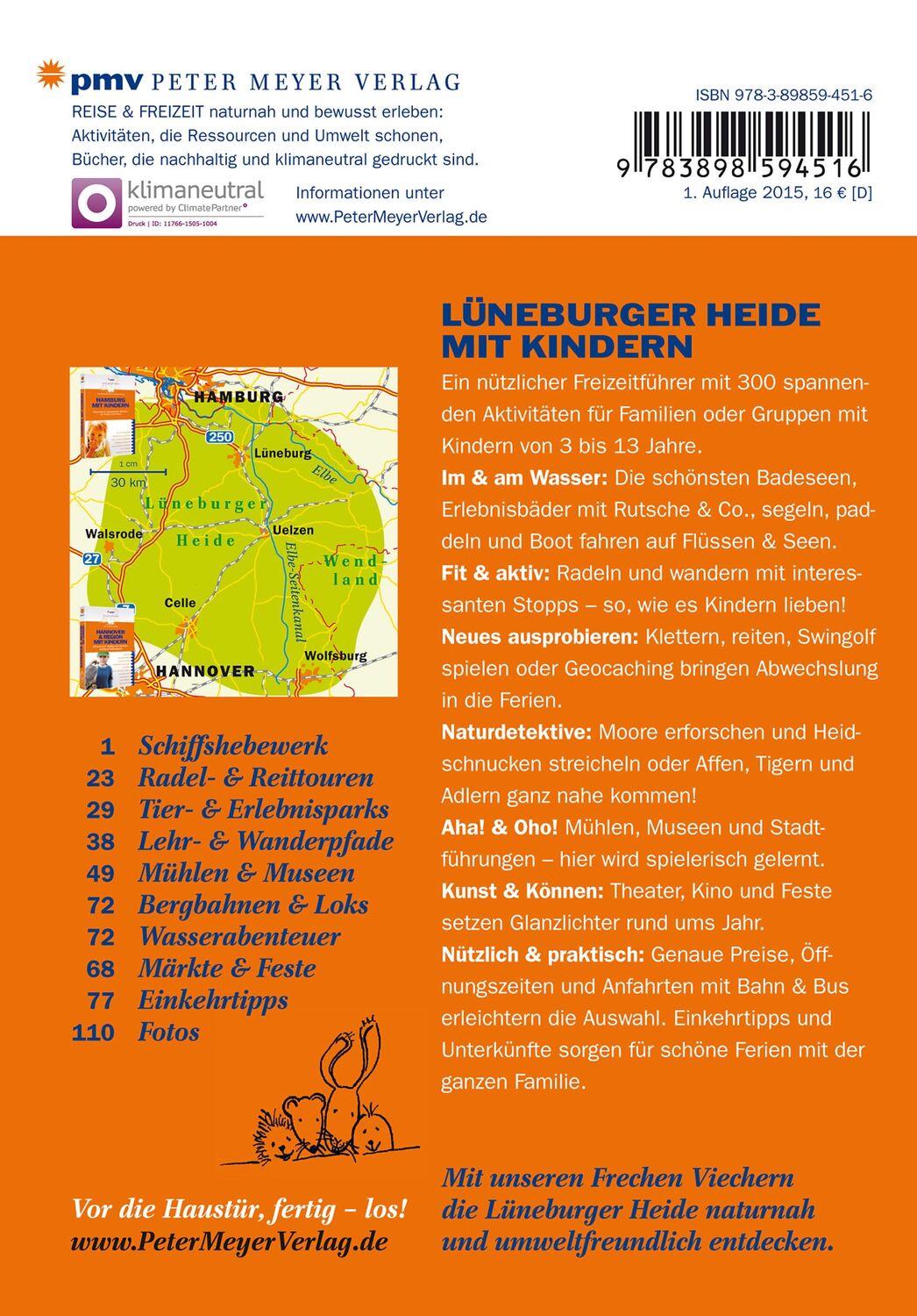 Rückseite: 9783898594516 | Lüneburger Heide mit Kindern | Kirsten Wagner | Taschenbuch | 256 S.