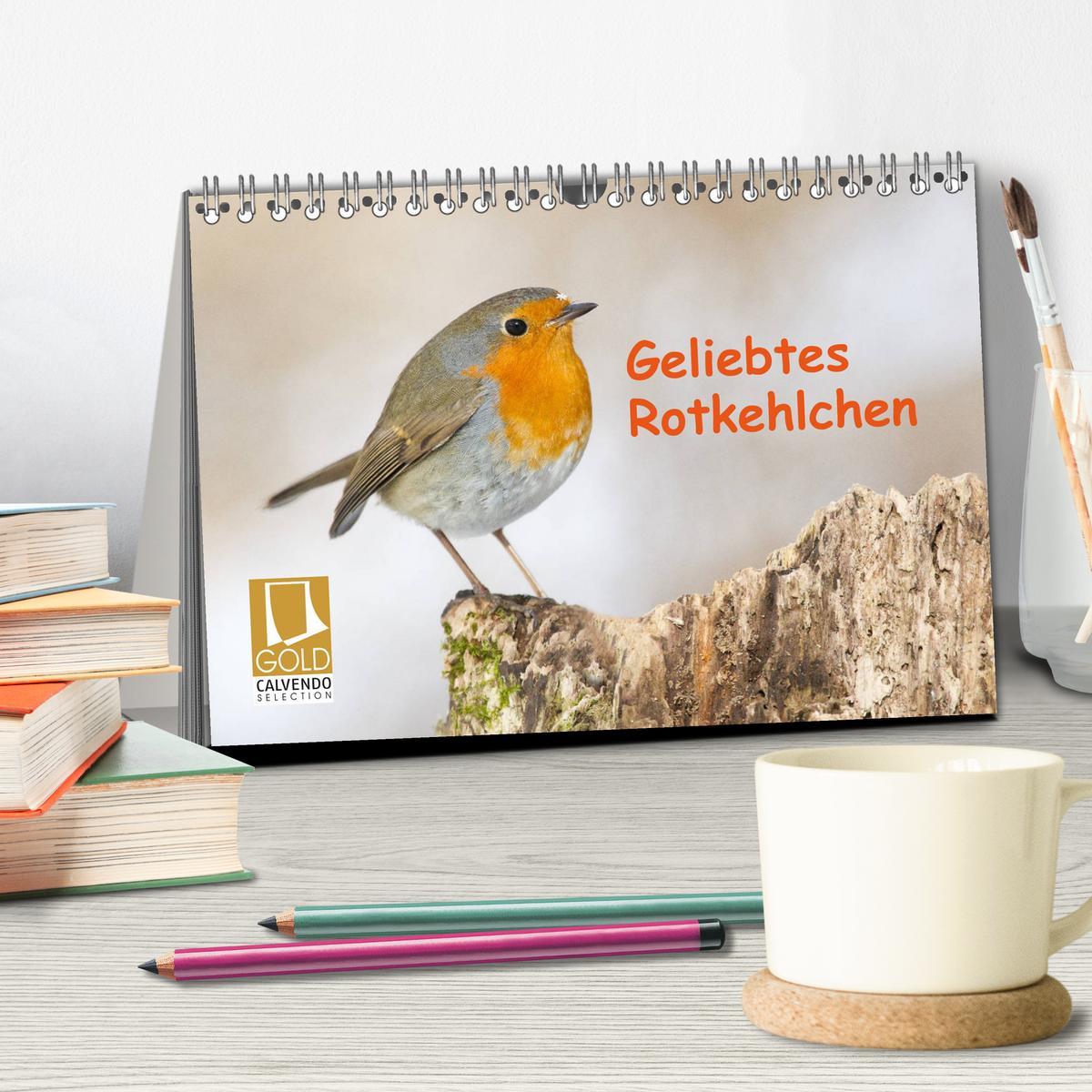 Bild: 9783435170791 | Geliebtes Rotkehlchen (Tischkalender 2025 DIN A5 quer), CALVENDO...