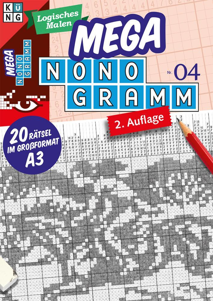 Cover: 9783906949277 | Mega-Nonogramm 04 | 20 Rätsel in Großformat A3 | Mappe | 20 Blätter