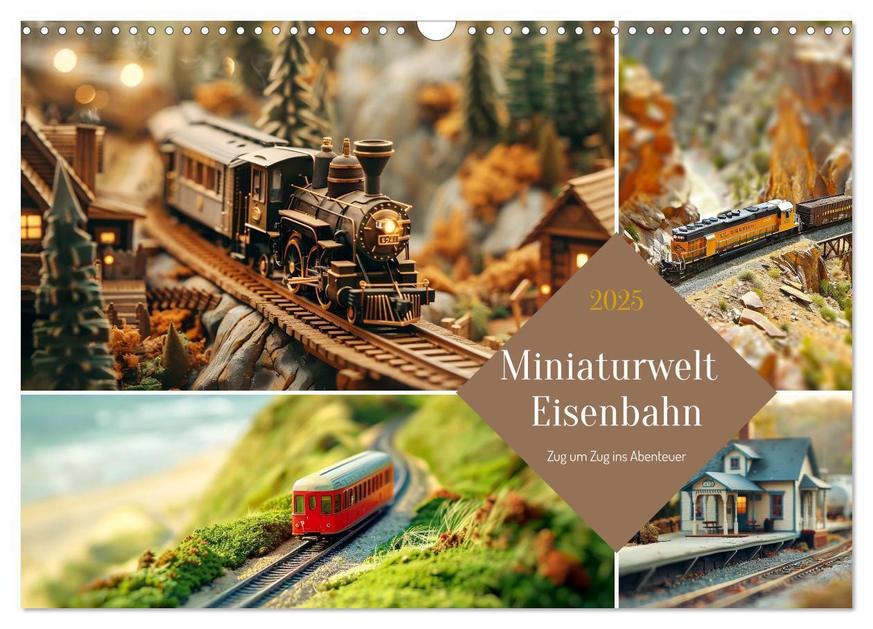 Cover: 9783435940042 | Miniaturwelt Eisenbahn - Zug um Zug ins Abenteuer (Wandkalender...