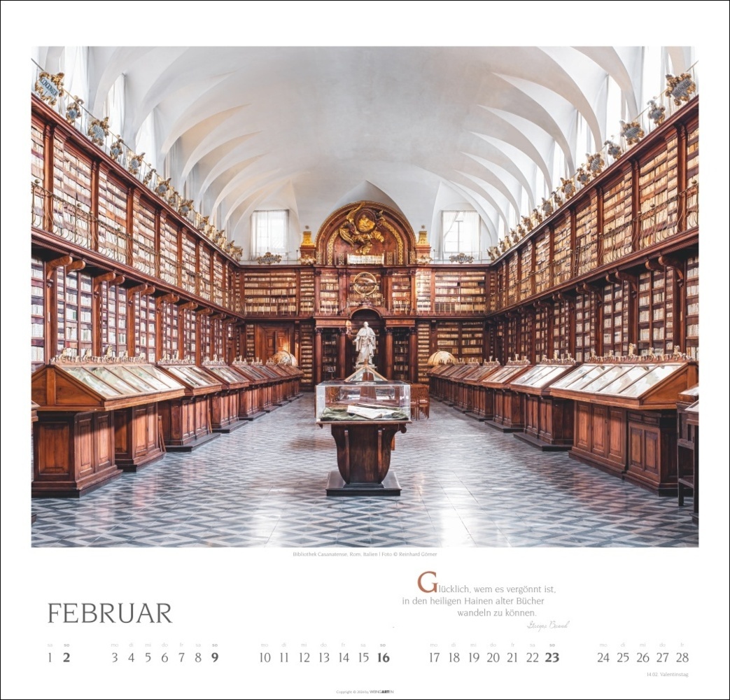 Bild: 9783839901021 | Welt der Bibliotheken Kalender 2025 | Reinhard Görner | Kalender