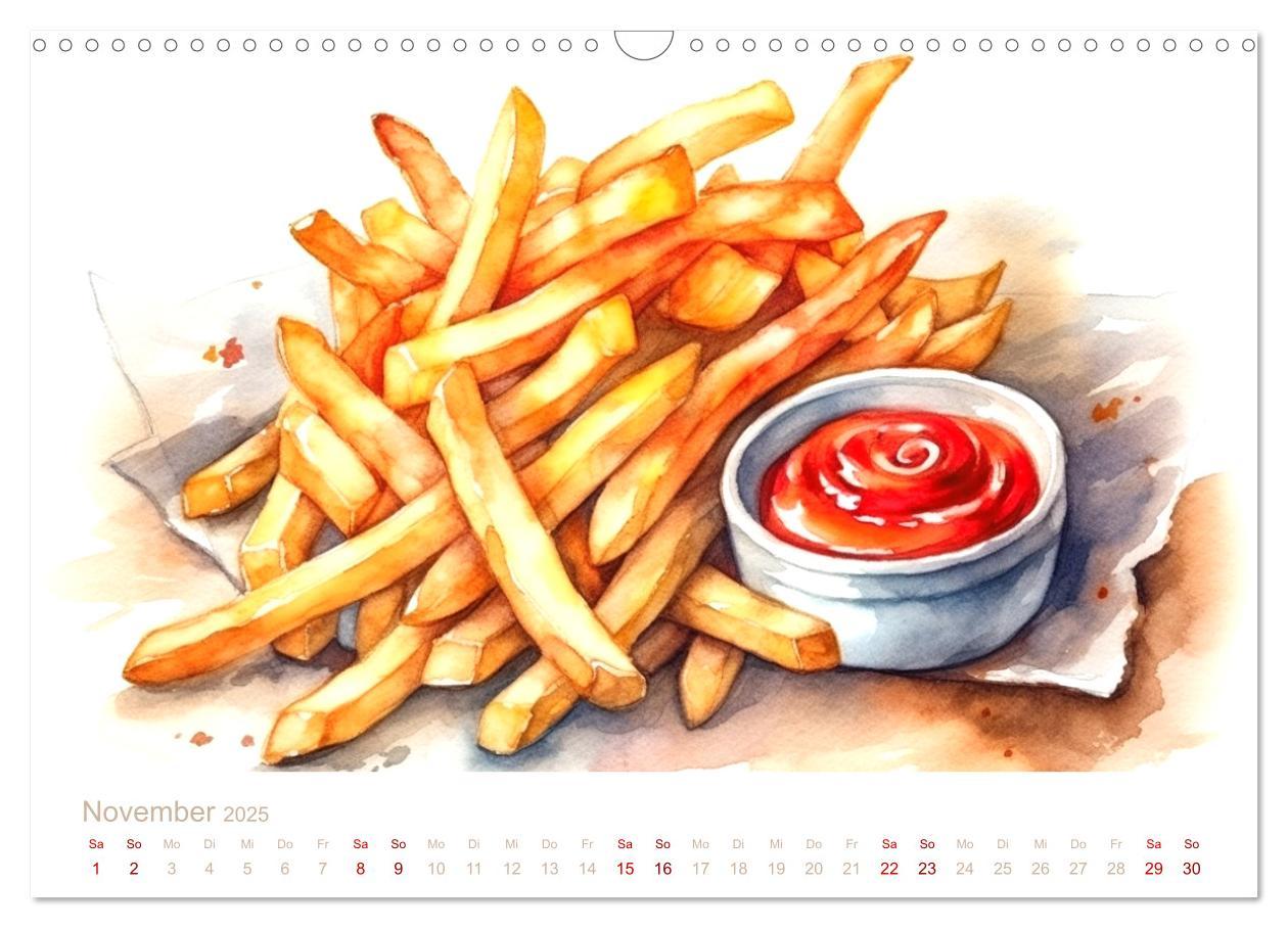 Bild: 9783435016525 | FAST FOOD AQUARELLE (Wandkalender 2025 DIN A3 quer), CALVENDO...