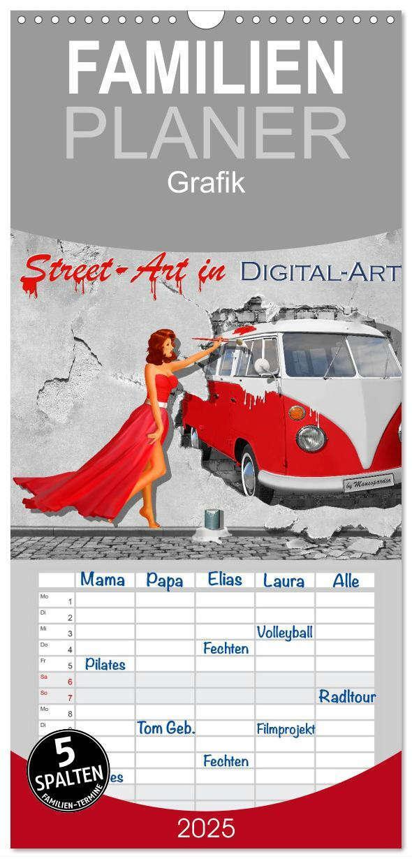 Cover: 9783457116777 | Familienplaner 2025 - Street-Art in Digital-Art by Mausopardia mit...