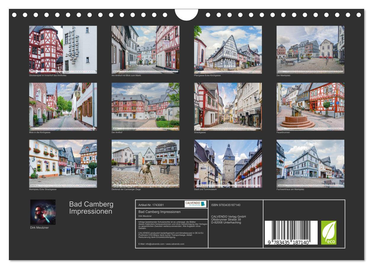 Bild: 9783435187140 | Bad Camberg Impressionen (Wandkalender 2025 DIN A4 quer), CALVENDO...