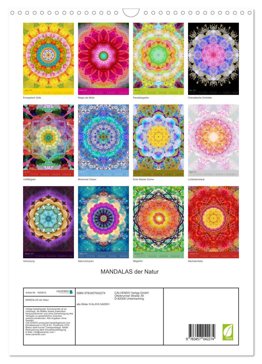 Bild: 9783457042274 | MANDALAS der Natur (Wandkalender 2025 DIN A3 hoch), CALVENDO...