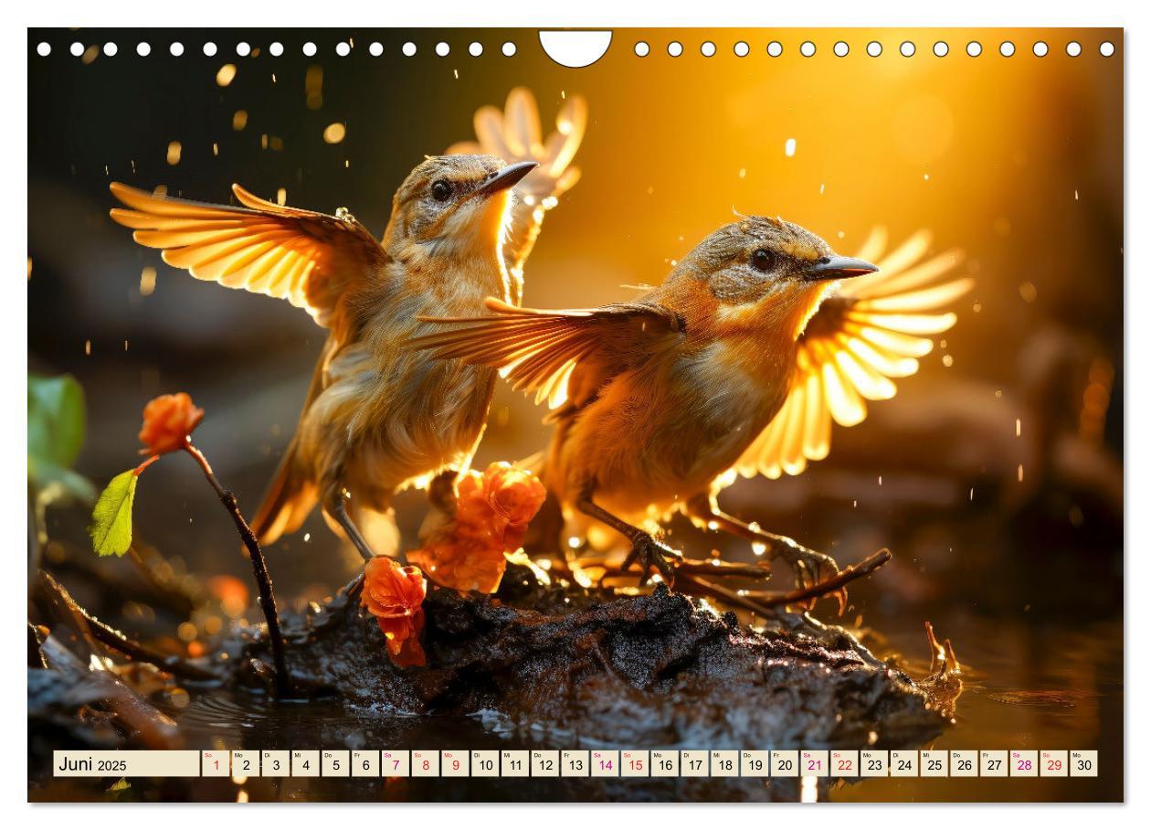 Bild: 9783383837302 | Vögel Alltag (Wandkalender 2025 DIN A4 quer), CALVENDO Monatskalender