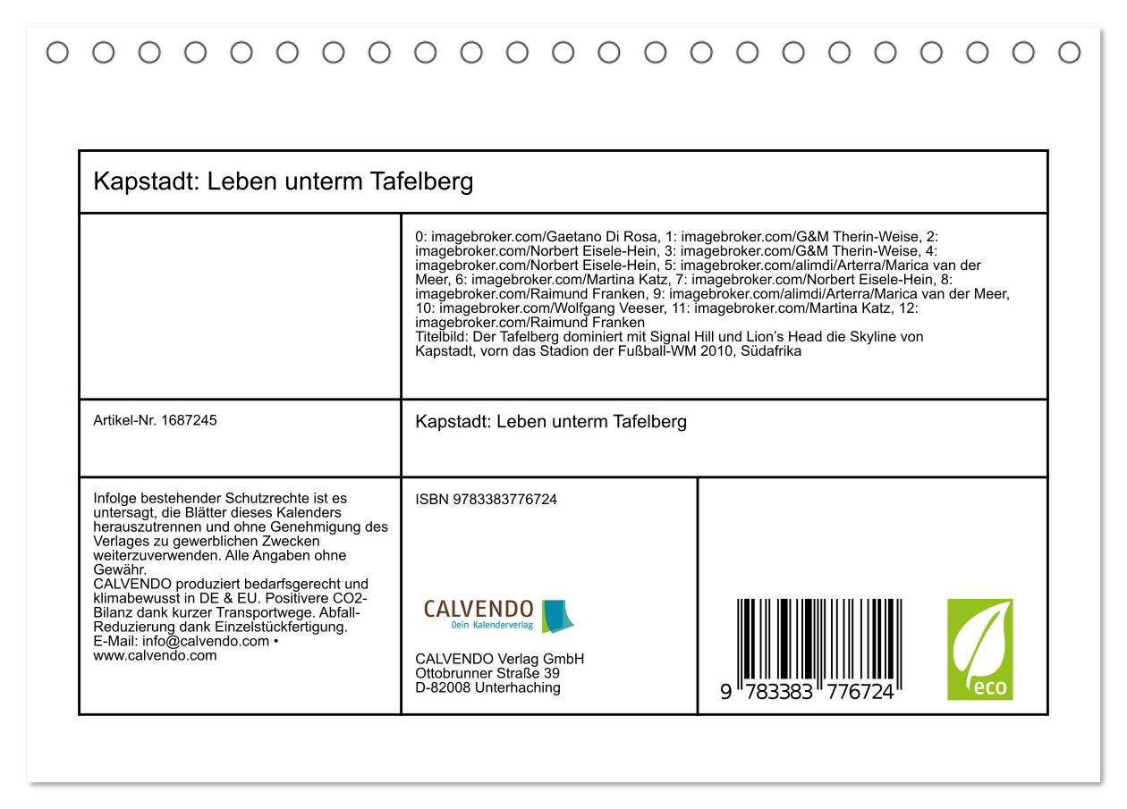 Bild: 9783383776724 | Kapstadt: Leben unterm Tafelberg (Tischkalender 2025 DIN A5 quer),...