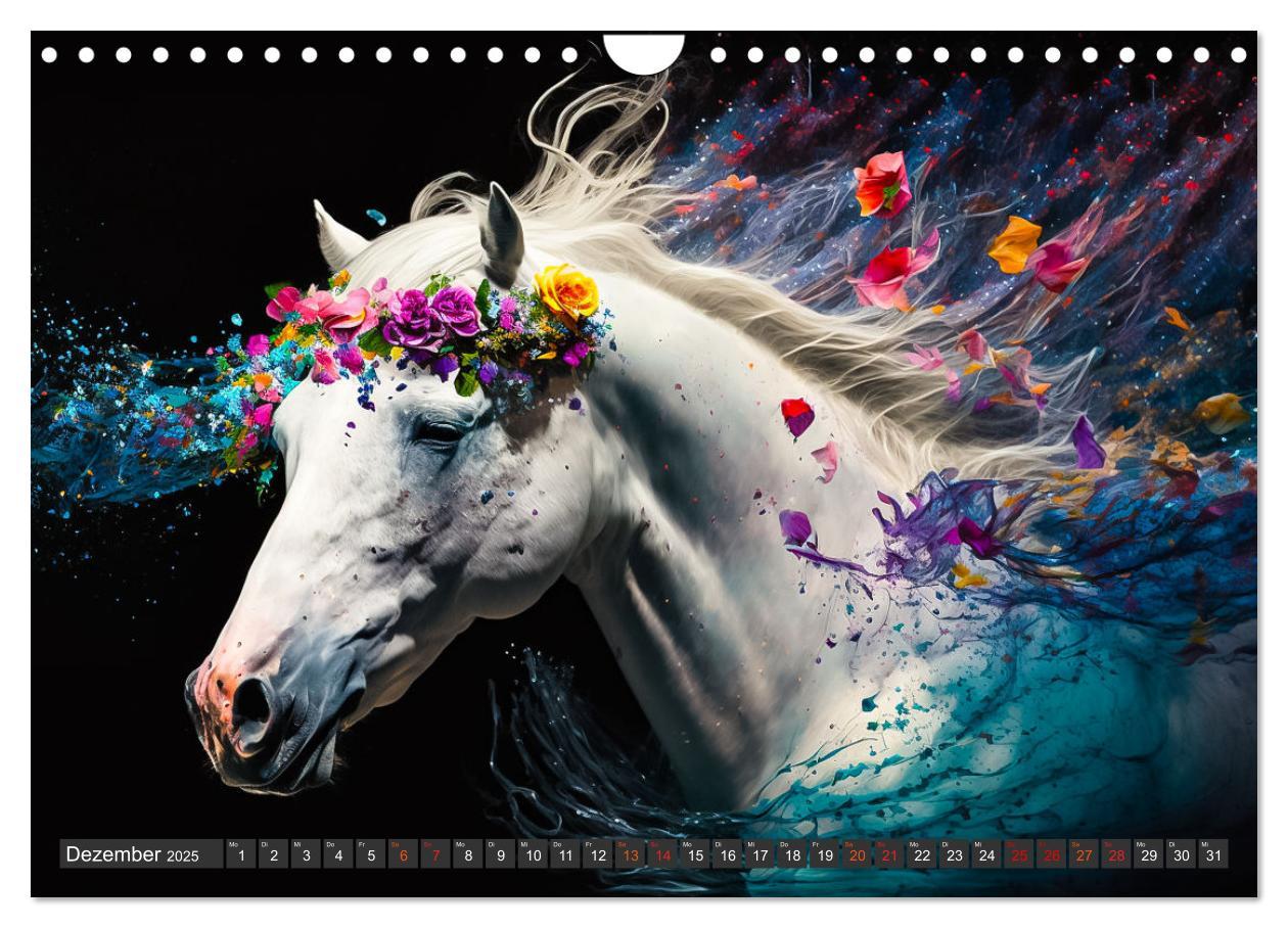 Bild: 9783383913327 | Pferde und Blumen (Wandkalender 2025 DIN A4 quer), CALVENDO...