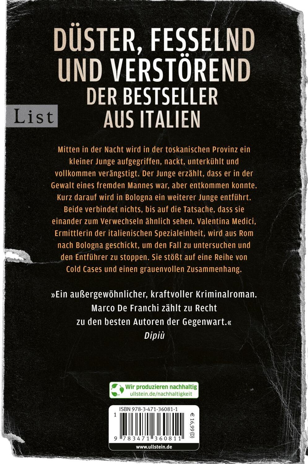 Rückseite: 9783471360811 | Das zweite Kind | Thriller Der düstere Krimi-Bestseller aus Italien