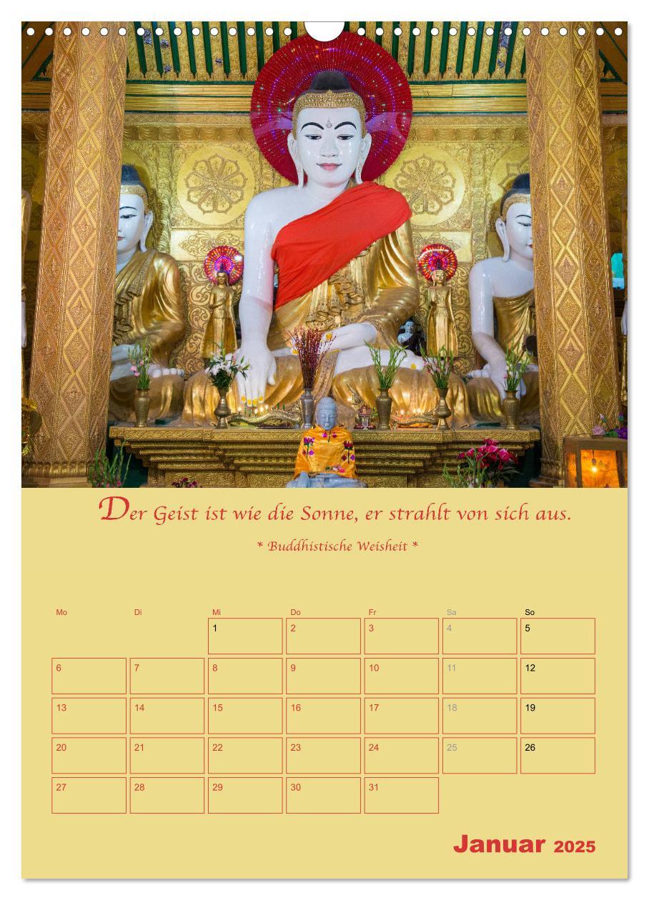 Bild: 9783435928125 | BUDDHA IN GOLD - Mit buddhistischen Sprüchen (Wandkalender 2025 DIN...