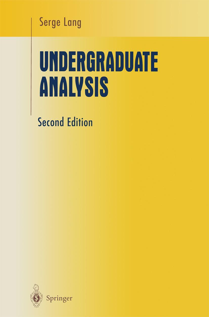 Cover: 9780387948416 | Undergraduate Analysis | Serge Lang | Buch | xv | Englisch | 1996