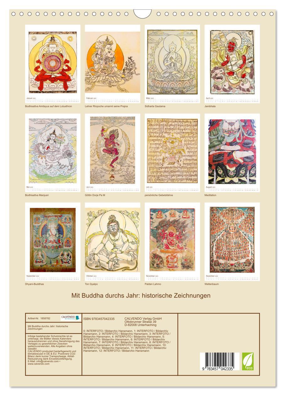 Bild: 9783457042335 | Mit Buddha durchs Jahr: historische Zeichnungen (Wandkalender 2025...