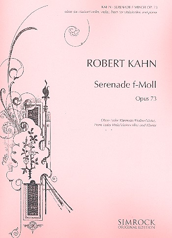 Cover: 9790221115843 | Serenade in F major op. 73 | Robert Kahn | Partitur + Stimmen