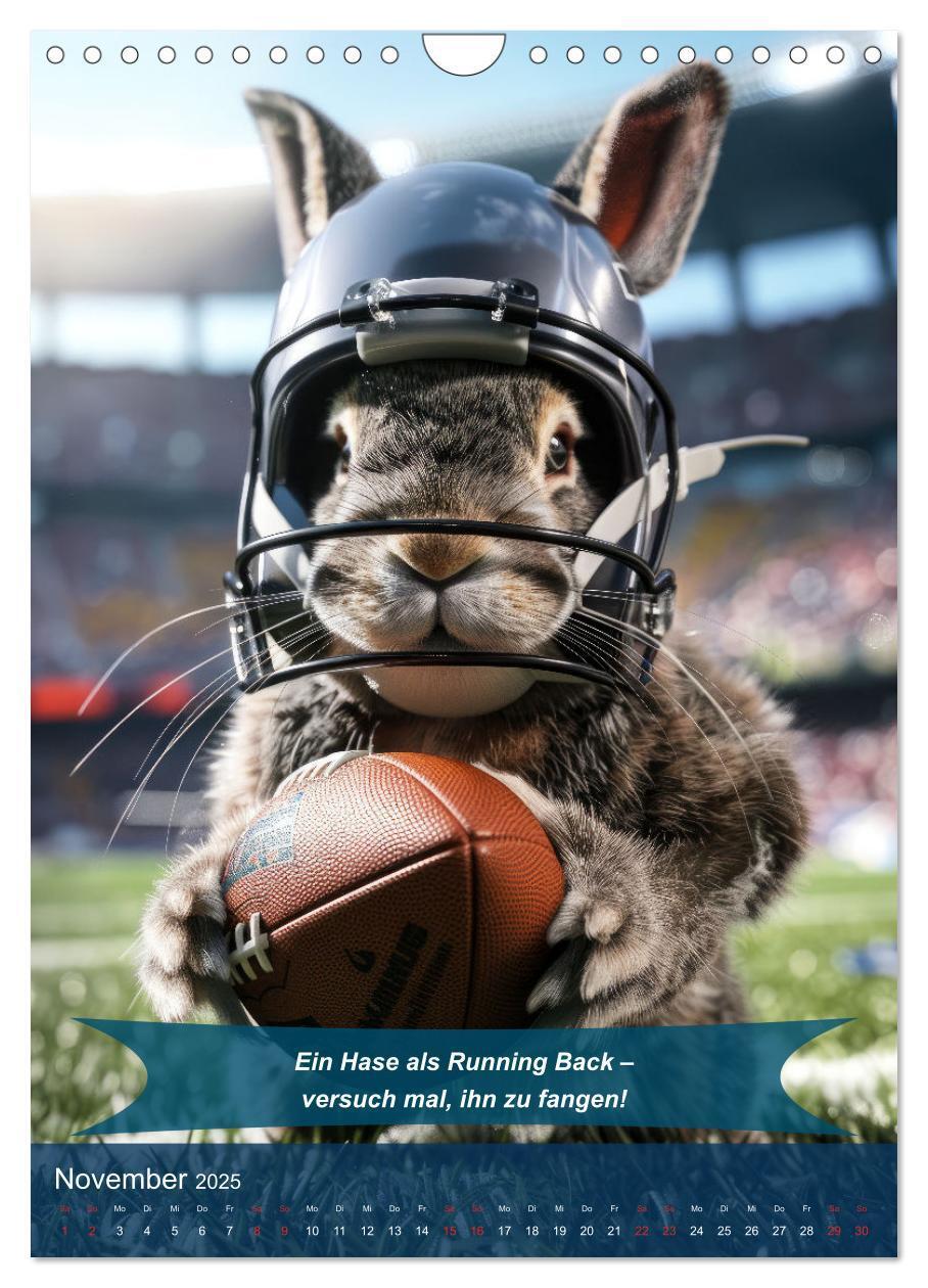 Bild: 9783457163061 | American Football mit tierischem Humor (Wandkalender 2025 DIN A4...