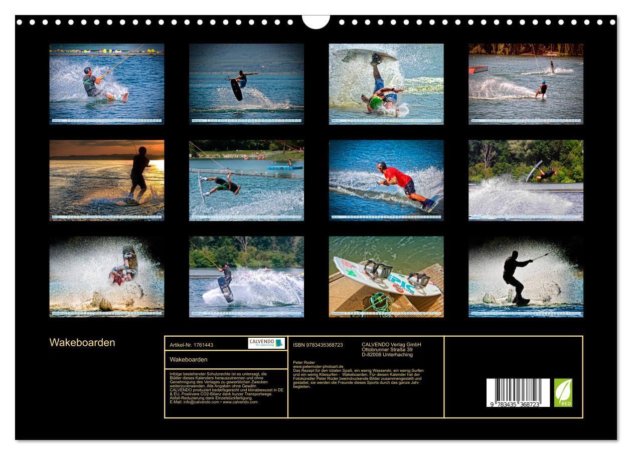 Bild: 9783435368723 | Wakeboarden (Wandkalender 2025 DIN A3 quer), CALVENDO Monatskalender