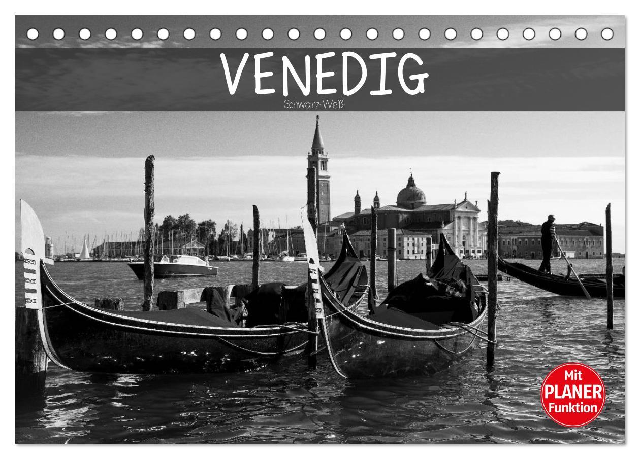 Cover: 9783435531622 | Venedig schwarz-weiß (Tischkalender 2025 DIN A5 quer), CALVENDO...