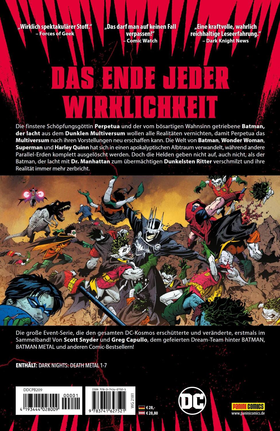 Rückseite: 9783741627521 | Batman: Death Metal | Scott Snyder (u. a.) | Taschenbuch | 236 S.