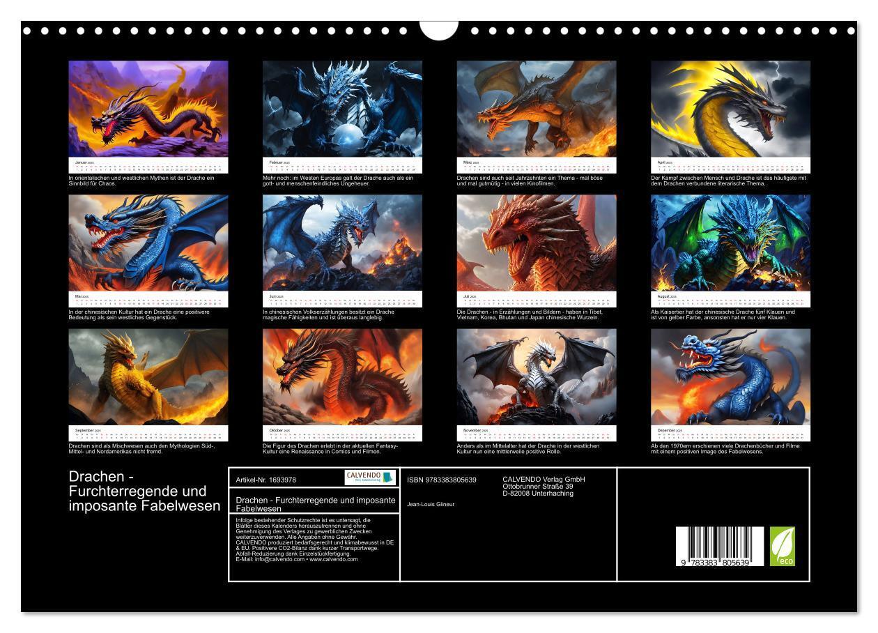 Bild: 9783383805639 | Drachen - Furchterregende und imposante Fabelwesen (Wandkalender...