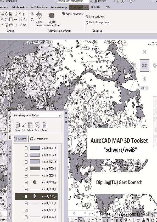 Cover: 9783756516025 | AutoCAD MAP 3D Toolset, "schwarz/weiß" (zur Information) | Gert Domsch